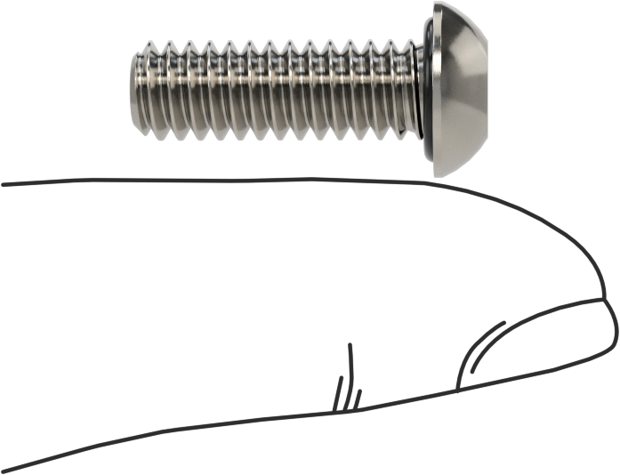 Sızdırmaz Paslanmaz Çelik Kurcalamaya Dayanıklı Düğme Başlı Torx Vidaları, Buna-N O-Ring ile, 1/4"-20 Diş Boyutu, 3/4" Uzunluk