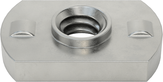 Çelik Düşük Profilli Dar Tabanlı Kaynak Somunları, Çıkıntılar, 1/4"-20 Diş Boyutu
