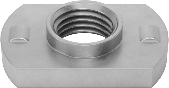 Çelik Düşük Profilli Dar Tabanlı Kaynak Somunları, Çıkıntılar, M4 x 0,7 mm Diş