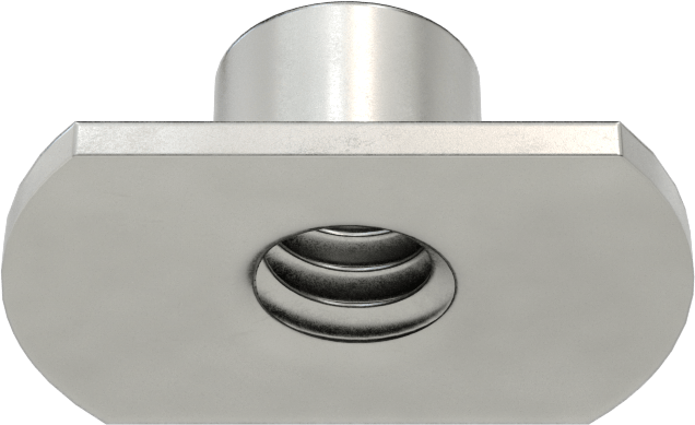 Çıkıntılı Çelik Dar Tabanlı Kaynak Somunları, 1/4"-20 Diş Boyutu, 1/4" Namlu Yüksekliği