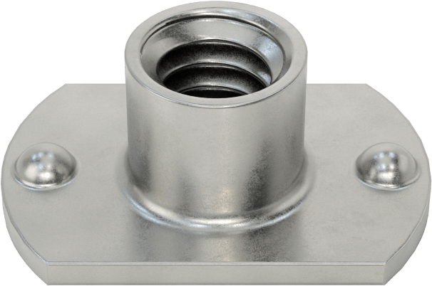 Çıkıntılı Çelik Dar Tabanlı Kaynak Somunları, 1/4"-20 Diş Boyutu, 1/4" Namlu Yüksekliği