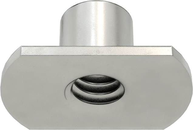 Çıkıntılı Çelik Dar Tabanlı Kaynak Somunları, 1/4"-20 Diş Boyutu, 5/16" Namlu Yüksekliği