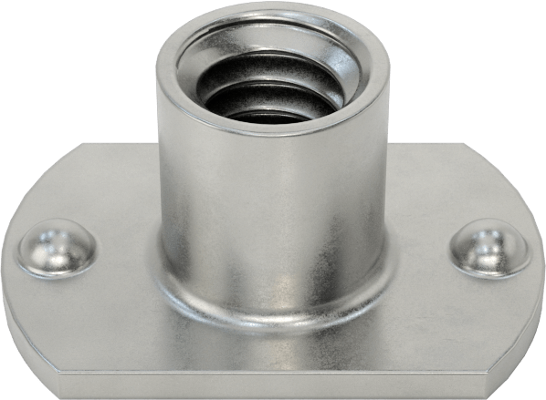 Çıkıntılı Çelik Dar Tabanlı Kaynak Somunları, 1/4"-20 Diş Boyutu, 5/16" Namlu Yüksekliği