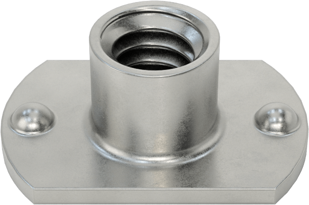 Çıkıntılı Çelik Dar Tabanlı Kaynak Somunları, Çinko Kaplamalı, 1/4"-20 Diş Boyutu
