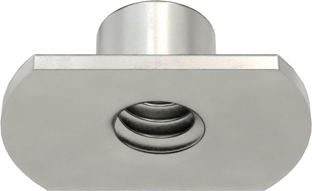 Çıkıntılı Çelik Dar Tabanlı Kaynak Somunları, Çinko Kaplamalı, 1/4"-20 Diş Boyutu