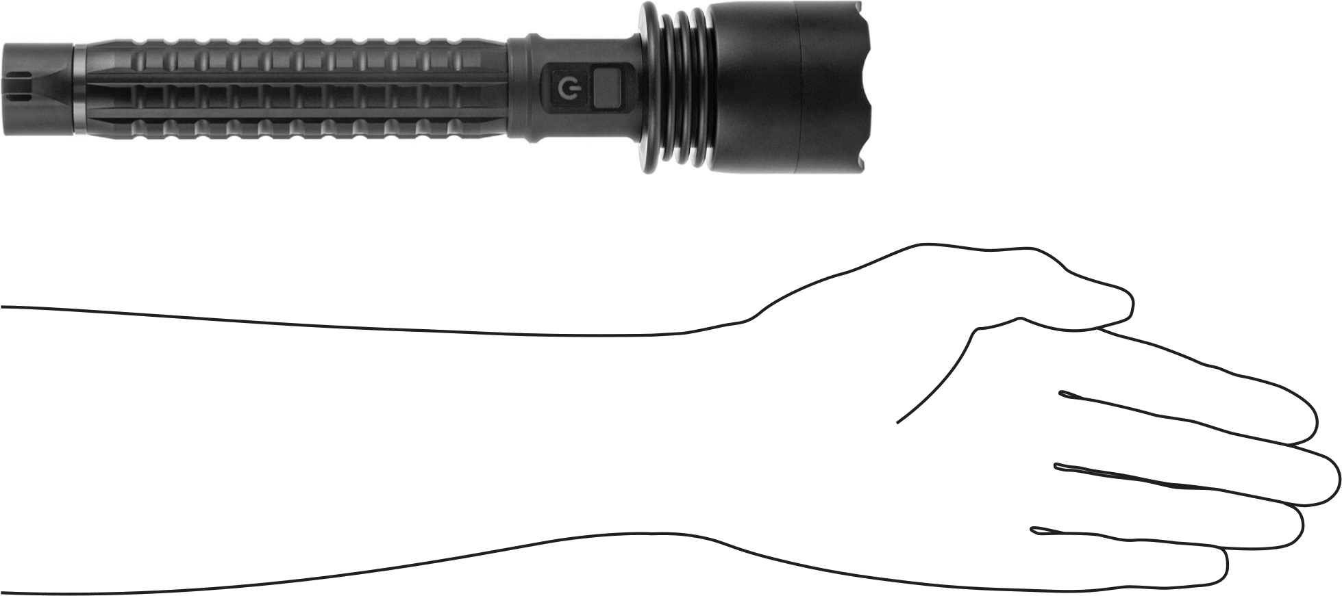 El Feneri, Kayan Odaklama ile, Şarj Edilebilir, LED, 13-3/4" Toplam Uzunluk