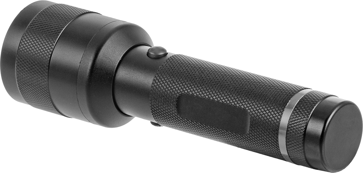 El Feneri, Sabit Odaklı, LED ve Ultraviyole LED, 380 Lumens, Siyah