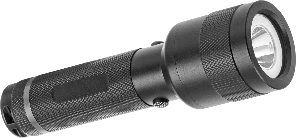 El Feneri, Sabit Odaklı, LED ve Ultraviyole LED, 380 Lumens, Siyah