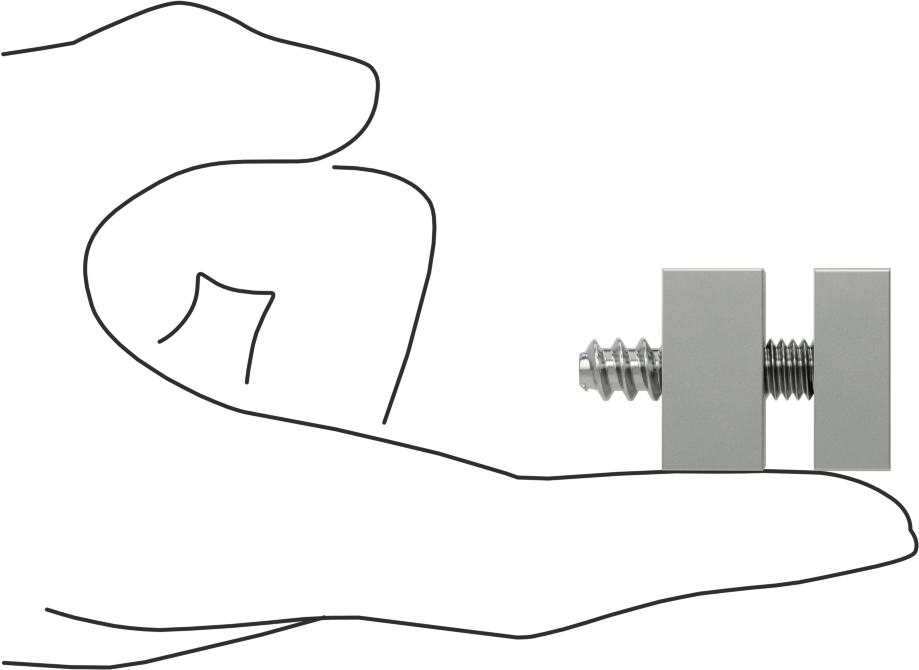 İki Parçalı Mesafe Paneli Asma Braketi, 1/4" Maksimum Panel Kalınlığı için, 1/2“ ve 3/8” Uzun Kenarlar, 1" Yükseklik