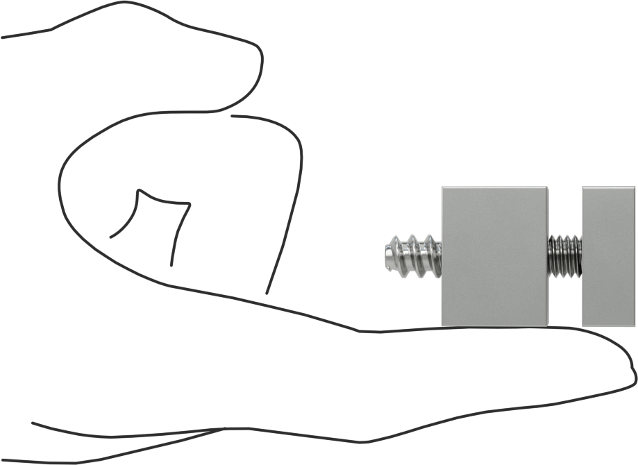 İki Parçalı Mesafe Paneli Asma Braketi, 1/4" Maksimum Panel Kalınlığı için, 3/4“ ve 3/8” Uzun Kenarlar, 1" Yükseklik