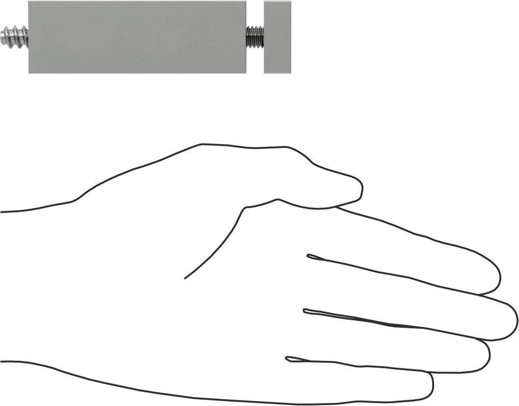İki Parçalı Mesafe Paneli Asma Braketi, 1/4" Maksimum Panel Kalınlığı için, 3“ ve 3/8” Uzun Kenarlar, 1" Yükseklik