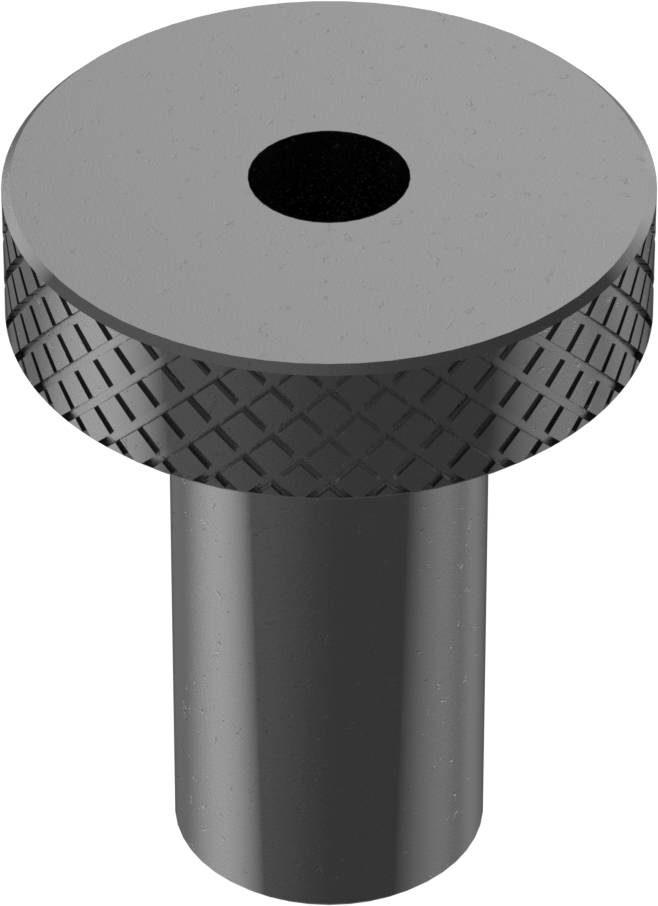 Siyah Oksit 18-8 Paslanmaz Çelik Tırtıllı Başlı Parmak Somunu, 4-40 Diş, 1/2" bilezik yüksekliği, 1/2" Baş Çapı