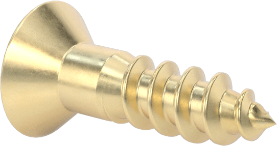 Ahşap için Pirinç Phillips Düz Başlı Vidalar, 3 Boyutu, 3/8" Uzunluk