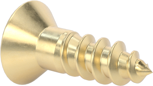 Ahşap için Pirinç Phillips Düz Başlı Vidalar, 4 Numara Boyut, 3/8" Uzunluk