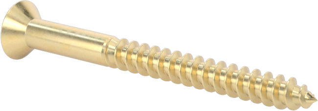 Ahşap için Pirinç Phillips Düz Başlı Vidalar, 4 Numara Boyut, 1-1/4" Uzunluk