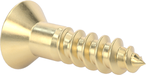 Ahşap için Pirinç Phillips Düz Başlı Vidalar, 5 Numara, 1/2" Uzunluk