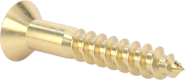 Ahşap için Pirinç Phillips Düz Başlı Vidalar, 5 Numara, 3/4" Uzunluk