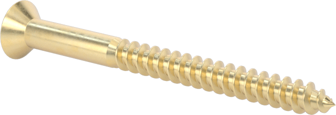 Ahşap için Pirinç Phillips Düz Başlı Vidalar, 5 Numara, 1-1/2" Uzunluk
