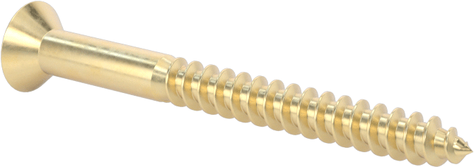 Ahşap için Pirinç Phillips Düz Başlı Vidalar, Numara 6 Boyut, 1-1/2" Uzunluk