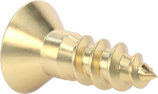 Ahşap için Pirinç Phillips Düz Başlı Vidalar, Numara 8 Boyut, 1/2" Uzunluk