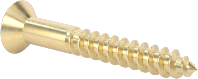 Ahşap için Pirinç Phillips Düz Başlı Vidalar, Numara 8 Boyut, 1-1/4" Uzunluk