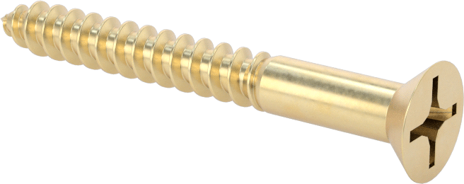 Ahşap için Pirinç Phillips Düz Başlı Vidalar, Numara 8 Boyut, 1-1/2" Uzunluk