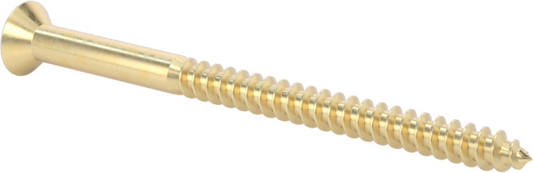 Ahşap için Pirinç Phillips Düz Başlı Vidalar, Numara 8 Boyut, 2-1/2" Uzunluk