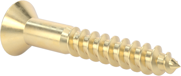 Ahşap için Pirinç Phillips Düz Başlı Vidalar, 10 Numaralı Boyut, 1-1/4" Uzunluk
