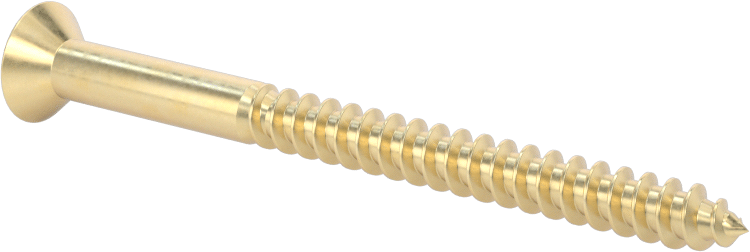 Ahşap için Pirinç Phillips Düz Başlı Vidalar, 10 Numaralı Boyut, 2-1/2" Uzunluk