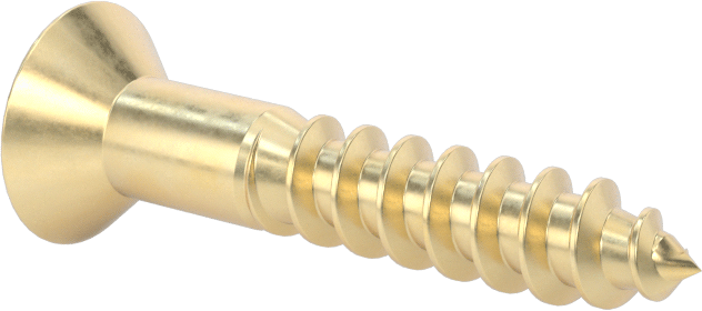 Ahşap için Pirinç Phillips Düz Başlı Vidalar, 12 Numaralı Boyut, 1-1/4" Uzunluk
