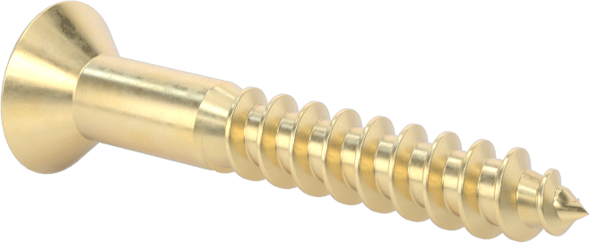 Ahşap için Pirinç Phillips Düz Başlı Vidalar, 12 Numaralı Boyut, 1-1/2" Uzunluk