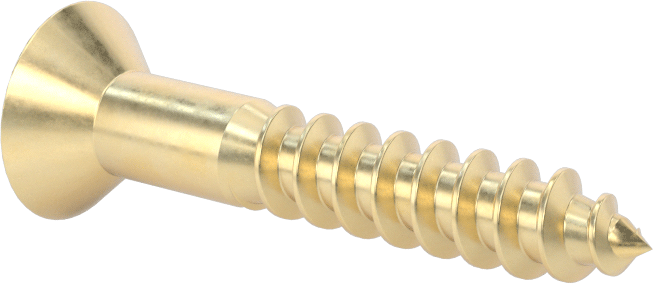 Ahşap için Pirinç Phillips Düz Başlı Vidalar, 14 Numaralı Boyut, 1-1/2" Uzunluk