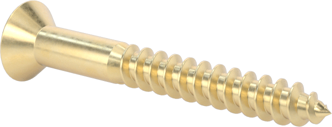 Ahşap için Pirinç Phillips Düz Başlı Vidalar, Numara 9 Boyut, 1-1/2" Uzunluk