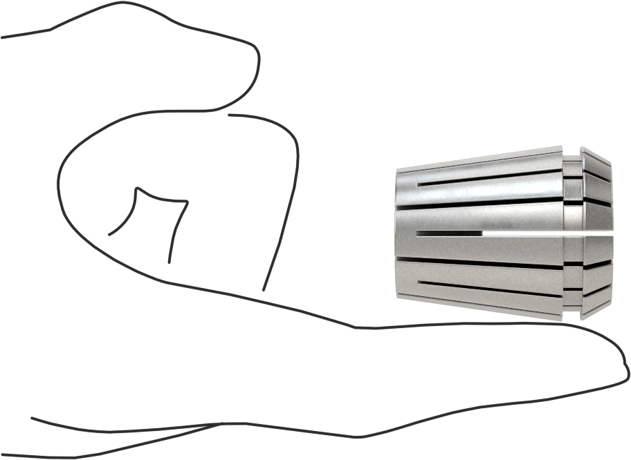 ER Tap Pens, ER-32, 3/16" ila 10 Numaralı Kılavuz Boyutu için, 52100 Alaşımlı Çelik
