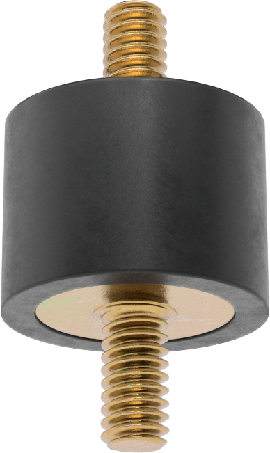 Saplamalı Titreşim Sönümleyici Sandviç Montaj, Neopren, 1/4"-20 Diş Boyutu, 50 lbs. Kapasite, 3/4" Yükseklik