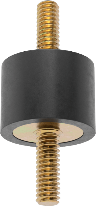 Saplamalı Titreşim Sönümleyici Sandviç Montaj, Neopren, 1/4"-20 Diş Boyutu, 50 lbs. Kapasite, 3/4" Yükseklik