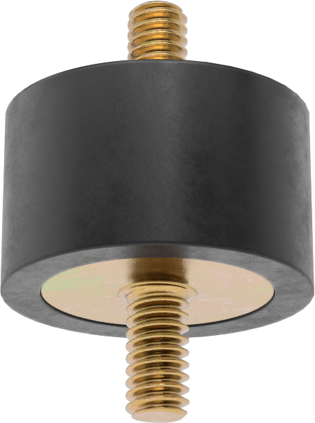 Saplamalı Titreşim Sönümleyici Sandviç Montaj, Neopren, 1/4"-20 Diş Boyutu, 75 lbs. Kapasite, 3/4" Yükseklik