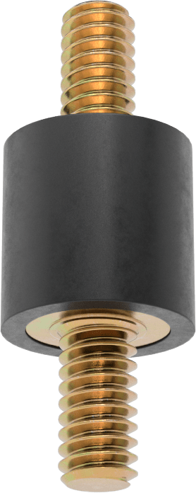 Saplamalı Titreşim Sönümleyici Sandviç Montaj, Neopren, 1/4"-20 Diş Boyutu, 31 lbs. Kapasite, 5/8" Yüksek