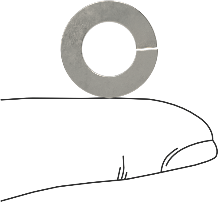 18-8 Paslanmaz Çelik Yaylı Pul, 3/8" Vida Boyutu için, 0.385" ID, 0.68" OD