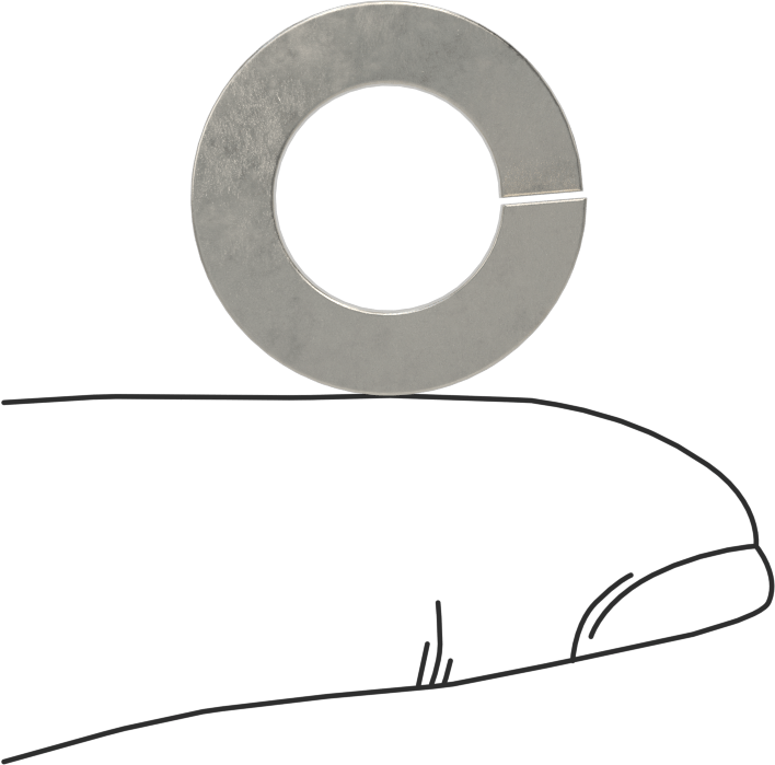 18-8 Paslanmaz Çelik Yaylı Pul, 7/16" Vida Boyutu için, 0.45" ID, 0.776" OD