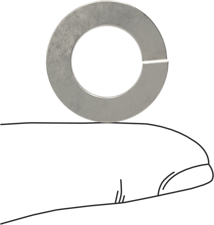 18-8 Paslanmaz Çelik Yaylı Pul, 1/2" Vida Boyutu için, 0.512" ID, 0.869" OD