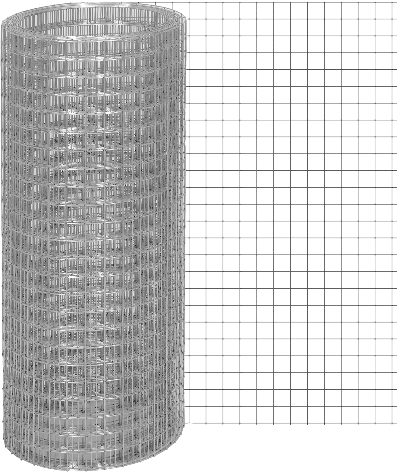 Metal Kaynaklı Tel Çit, Çinko Kaplı Çelik, 1 inç x 1 inç Açıklık, 2 Fit Yükseklik x 100 Fit Uzunluk