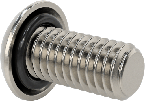 Sızdırmaz Paslanmaz Çelik Kurcalamaya Dayanıklı Düğme Başlı Torx Vidaları, Buna-N Kauçuk O-Ring ile, M3 x 0,5 mm Dişli, 6 mm Uzunluk