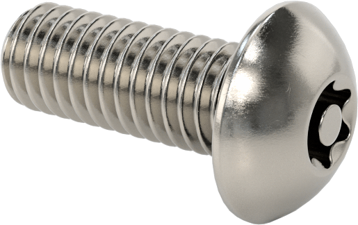 Sızdırmaz Paslanmaz Çelik Kurcalamaya Dayanıklı Düğme Başlı Torx Vidaları, Buna-N Kauçuk O-Ring ile, M3 x 0,5 mm Dişli, 8 mm Uzunluk