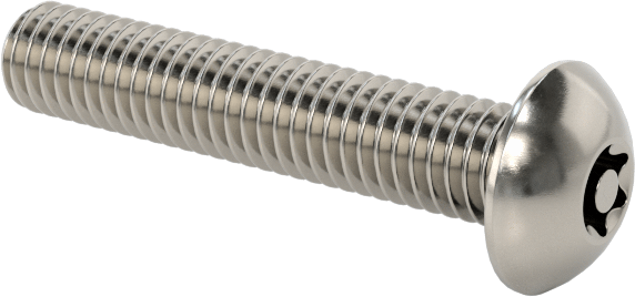 Sızdırmaz Paslanmaz Çelik Kurcalamaya Dayanıklı Düğme Başlı Torx Vidaları, Buna-N Kauçuk O-Ring ile, M3 x 0,5 mm Dişli, 16 mm Uzunluk