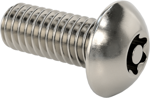 Sızdırmaz Paslanmaz Çelik Kurcalamaya Dayanıklı Düğme Başlı Torx Vidaları, Buna-N Kauçuk O-Ring ile, M4 x 0,7 mm Diş, 10 mm Uzunluk