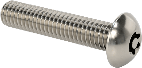 Sızdırmaz Paslanmaz Çelik Kurcalamaya Dayanıklı Düğme Başlı Torx Vidaları, Buna-N Kauçuk O-Ring ile, M4 x 0,7 mm Diş, 20 mm Uzunluk