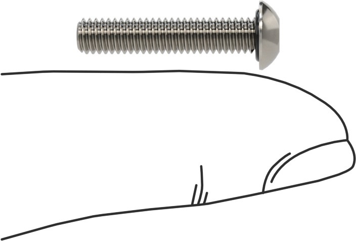 Sızdırmaz Paslanmaz Çelik Kurcalamaya Dayanıklı Düğme Başlı Torx Vidaları, Buna-N Kauçuk O-Ring ile, M4 x 0,7 mm Diş, 20 mm Uzunluk