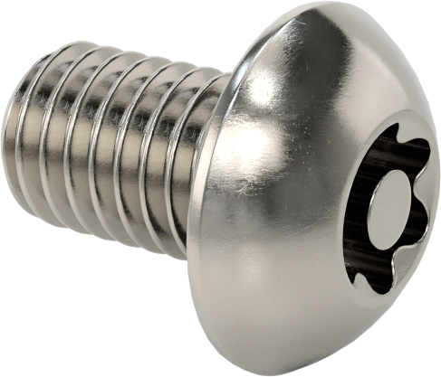 Sızdırmaz Paslanmaz Çelik Kurcalamaya Dayanıklı Düğme Başlı Torx Vidaları, Buna-N Kauçuk O-Ring ile, M5 x 0,8 mm Diş, 8 mm Uzunluk