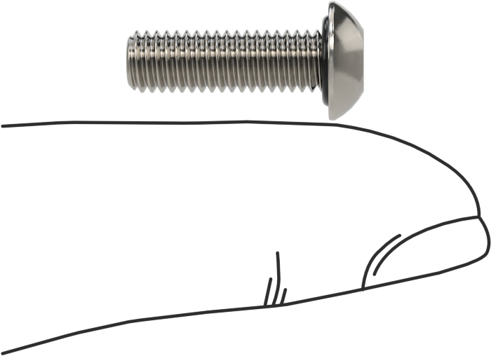 Sızdırmaz Paslanmaz Çelik Kurcalamaya Dayanıklı Düğme Başlı Torx Vidaları, Buna-N Kauçuk O-Ring ile, M5 x 0,8 mm Diş, 16 mm Uzunluk